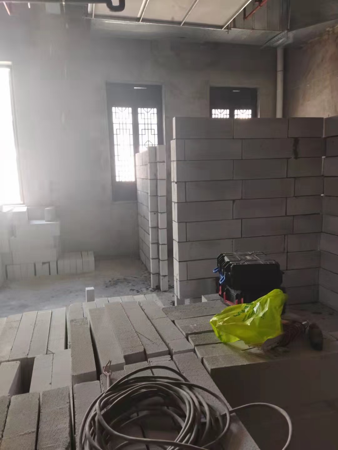 加气砖隔墙现场参考